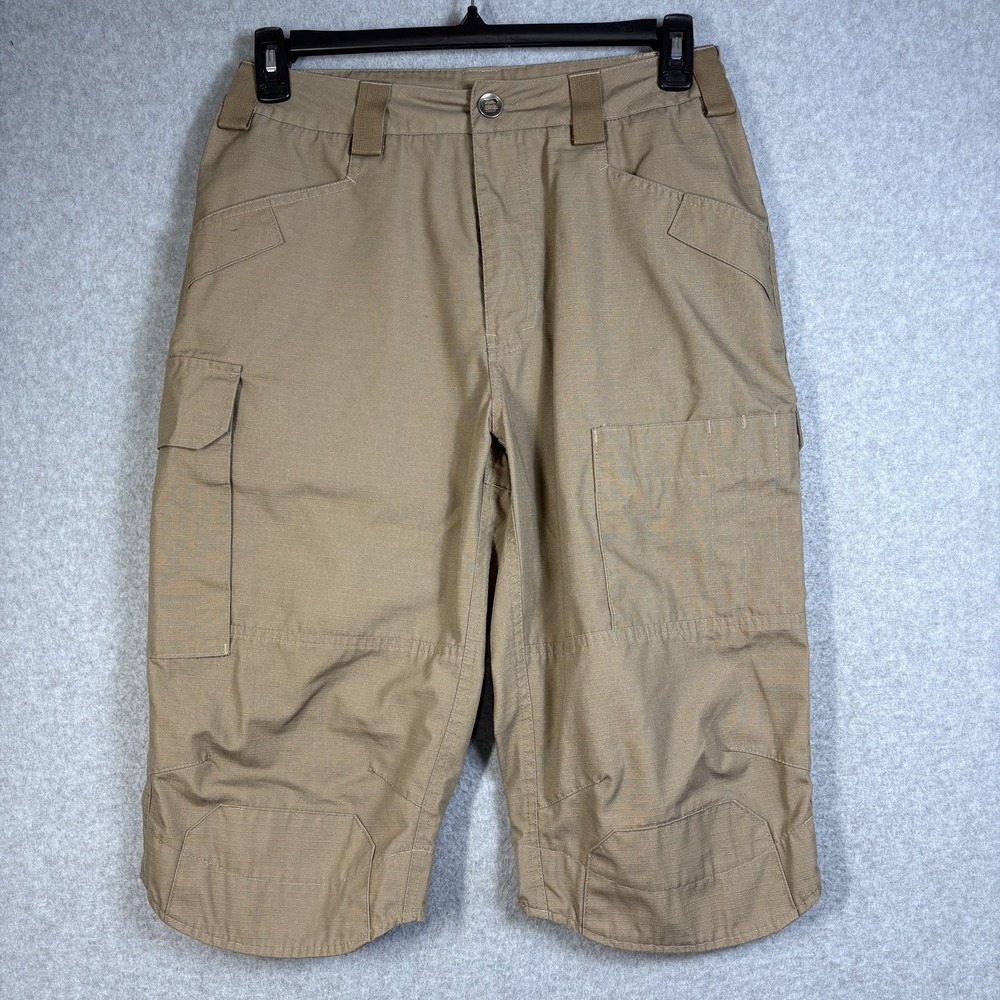 Free Soldier Mens Tactical Cargo Shorts 32 Tan Ripstop‎ Military Knee Length